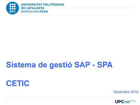 Sistema de gestió SAP - SPA CETIC