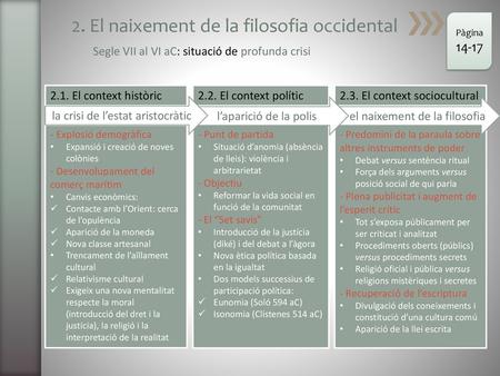 2. El naixement de la filosofia occidental