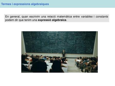 Termes i expressions algebraiques