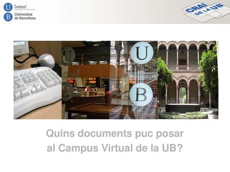 Quins documents puc posar al Campus Virtual de la UB?