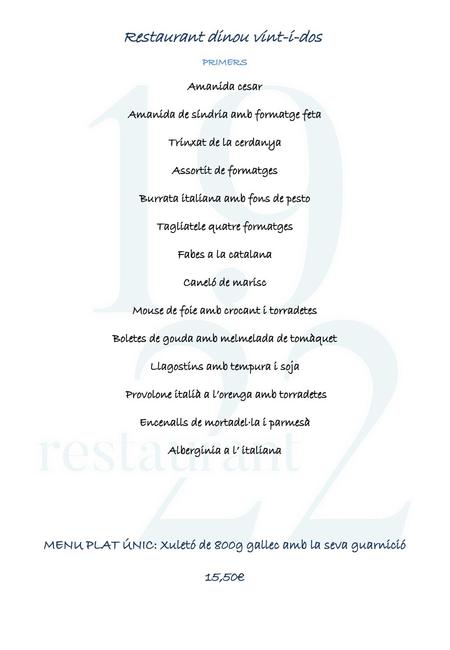 Restaurant dinou vint-i-dos