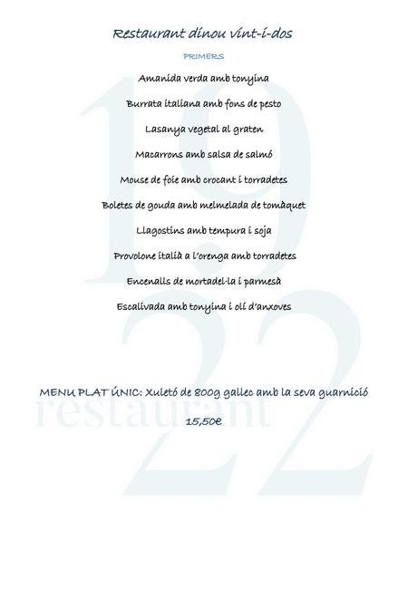 Restaurant dinou vint-i-dos