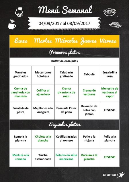 04/09/2017 al 08/09/2017 Buffet de ensaladas Tomates gratinados
