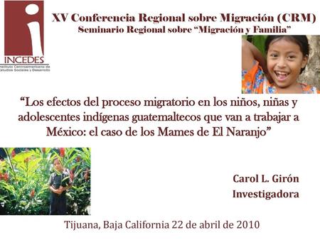 XV Conferencia Regional sobre Migración (CRM)