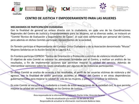 CENTRO DE JUSTICIA Y EMPODERAMIENTO PARA LAS MUJERES