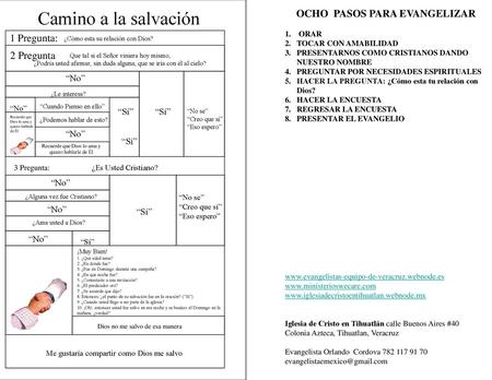 OCHO PASOS PARA EVANGELIZAR