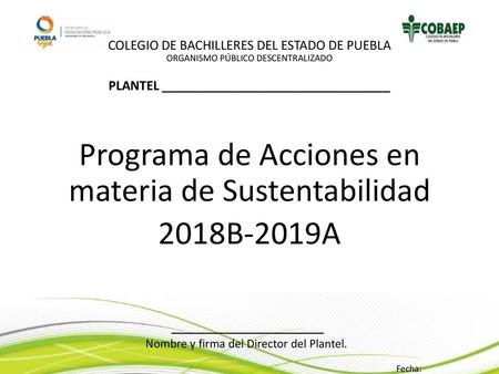 Programa de Acciones en materia de Sustentabilidad 2018B-2019A
