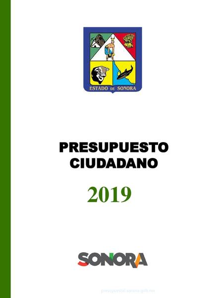 PRESUPUESTO CIUDADANO 2019 presupuestal.sonora.gob.mx.