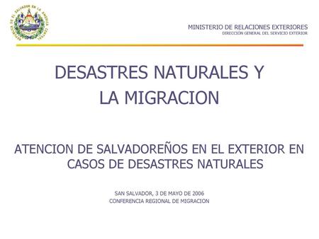CONFERENCIA REGIONAL DE MIGRACION