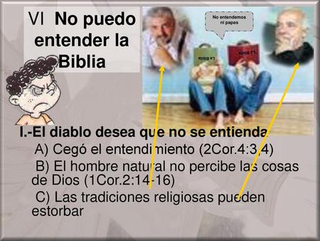 VI No puedo entender la Biblia