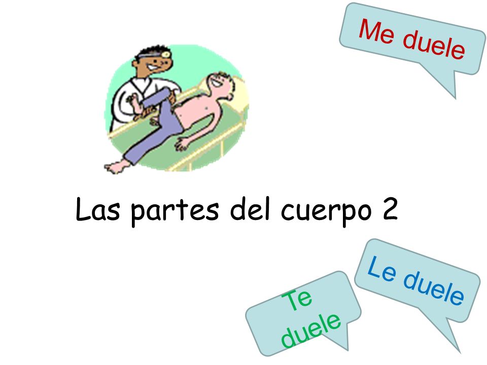 Me duele Las partes del cuerpo 2 Le duele Te duele