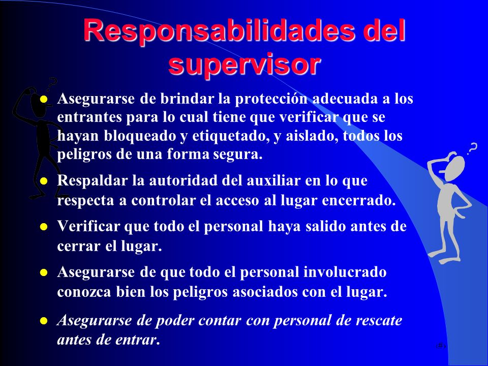 Responsabilidades del supervisor