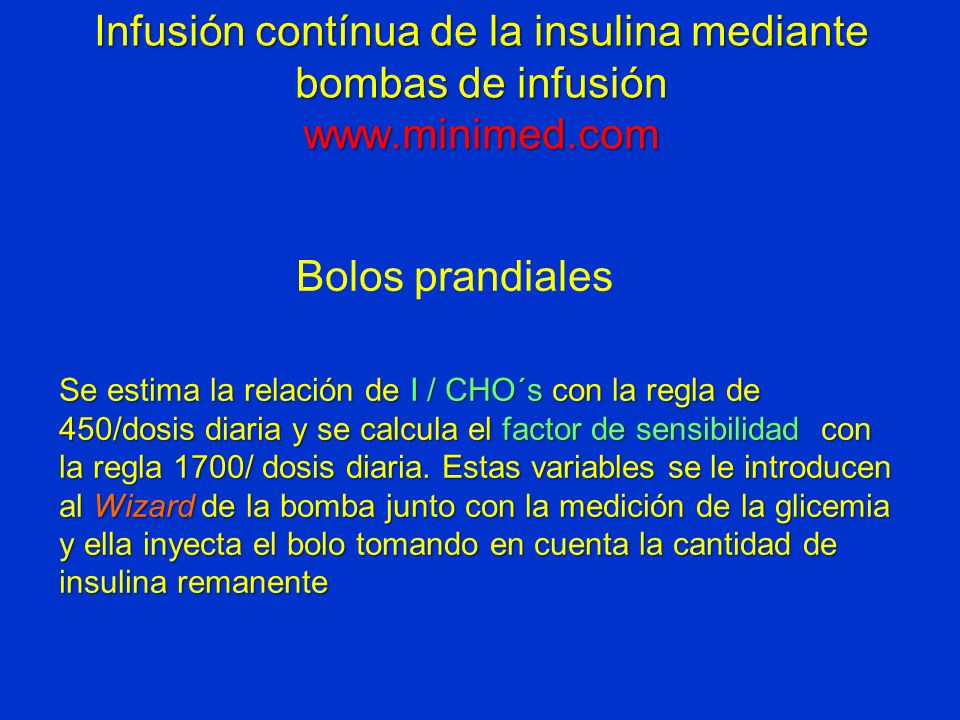 Infusión contínua de la insulina mediante bombas de infusión www