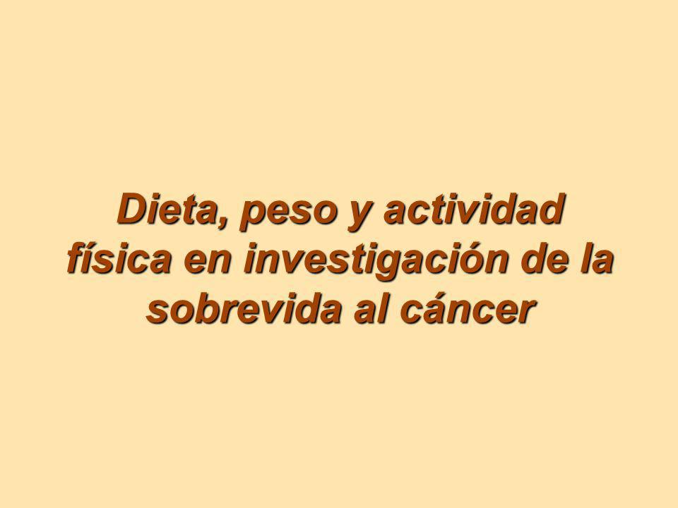 Dieta, peso y actividad física en investigación de la sobrevida al cáncer