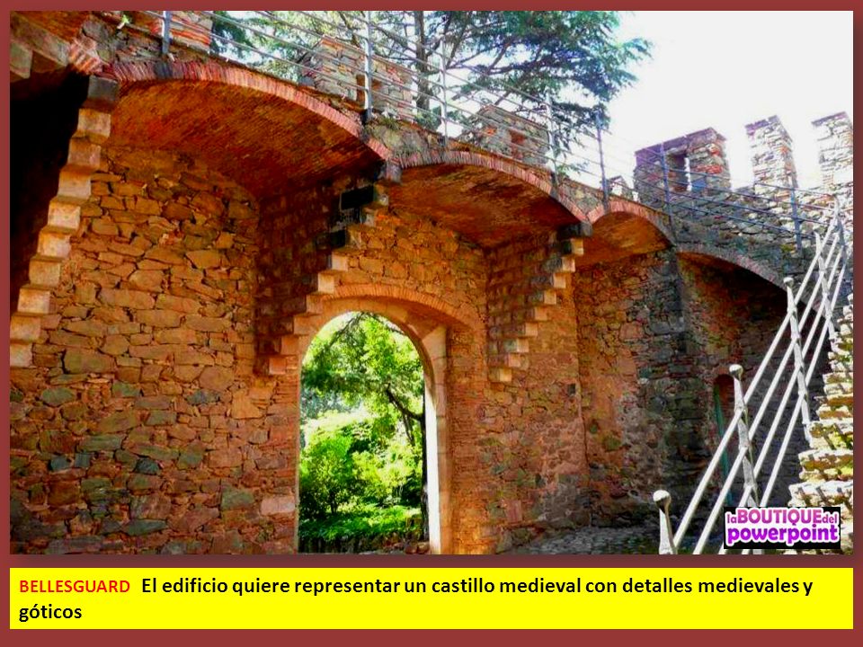 BELLESGUARD El edificio quiere representar un castillo medieval con detalles medievales y góticos