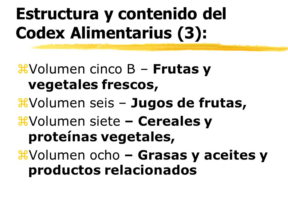 Estructura y contenido del Codex Alimentarius (3):