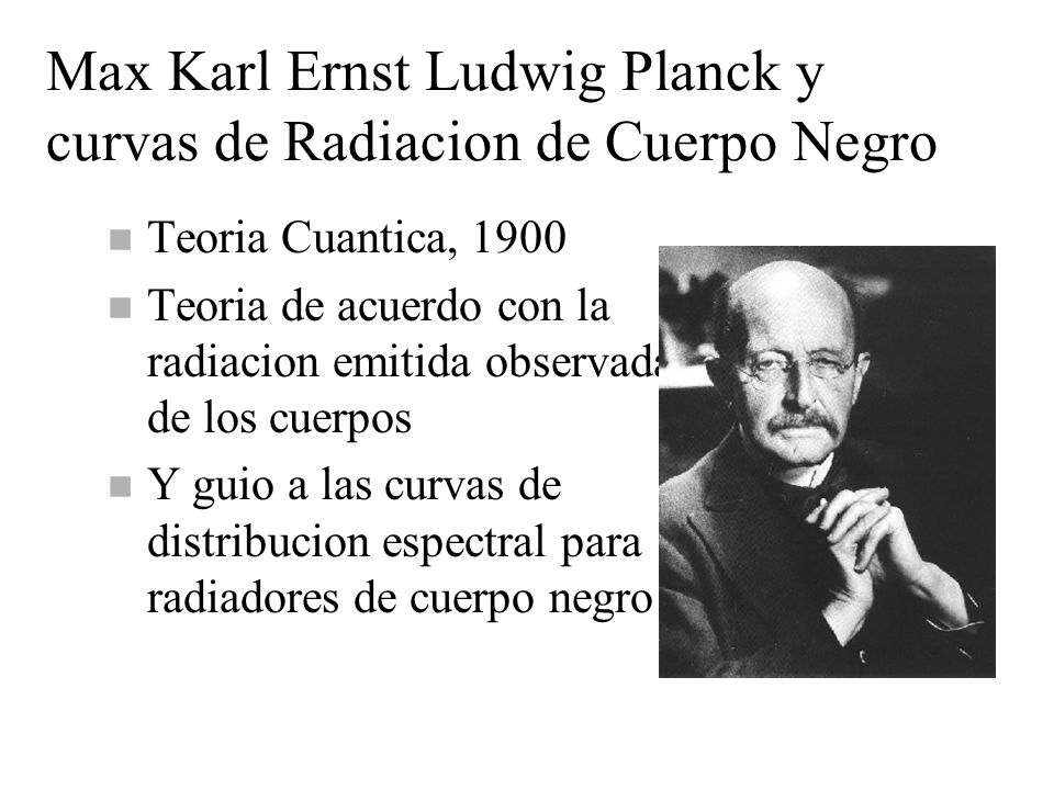 Max Karl Ernst Ludwig Planck y curvas de Radiacion de Cuerpo Negro
