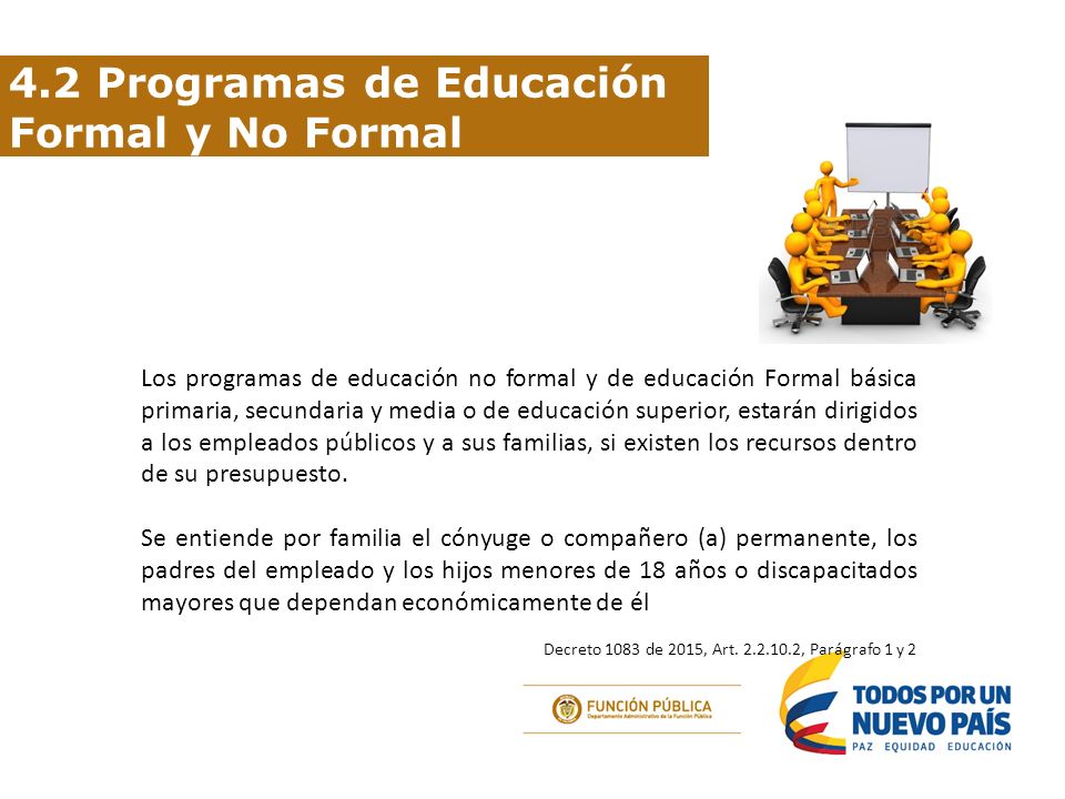 4.2 Programas de Educación Formal y No Formal
