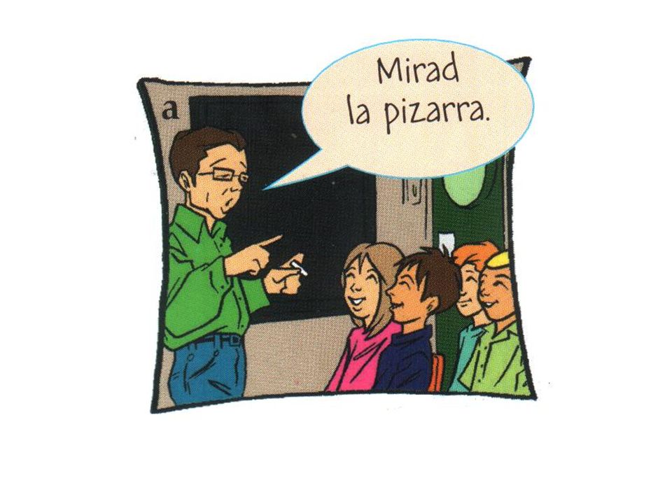 Teach these with gestures – students just need to be able to understand these instructions and respond to them, rather than say them themselves so physical responses are the best way to see if learners understand them.