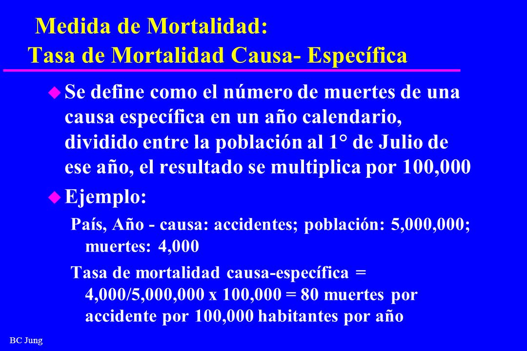 Medida de Mortalidad: Tasa de Mortalidad Causa- Específica