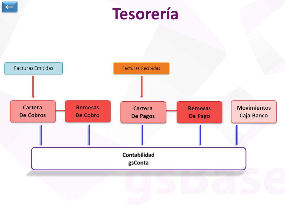 Tesorería ← Cartera De Cobros Remesas De Cobro Cartera De Pagos