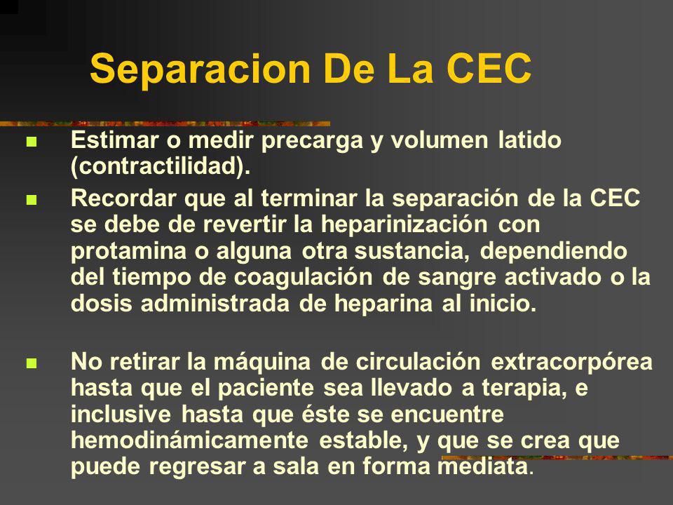 Separacion De La CEC Estimar o medir precarga y volumen latido (contractilidad).