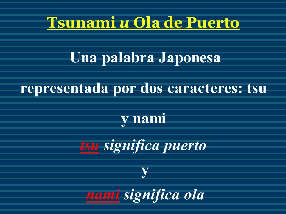 Una palabra Japonesa representada por dos caracteres: tsu y nami