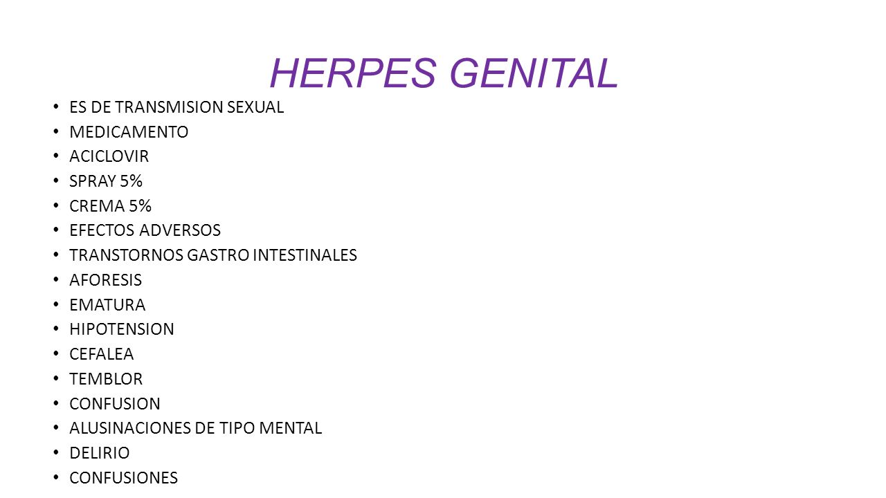 HERPES GENITAL ES DE TRANSMISION SEXUAL MEDICAMENTO ACICLOVIR SPRAY 5%