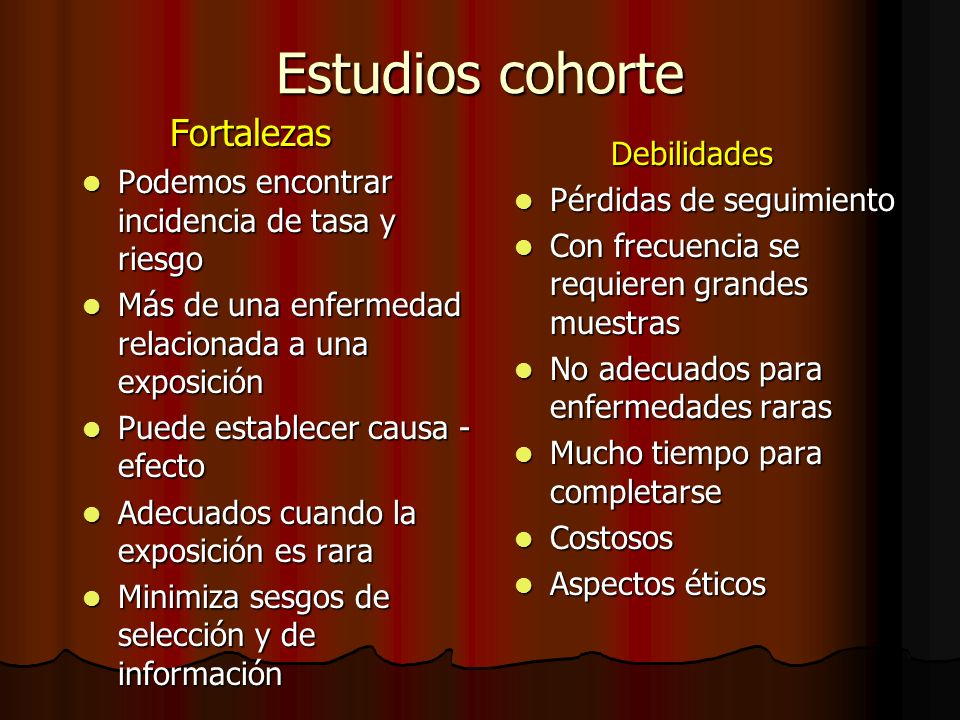 Estudios cohorte Fortalezas