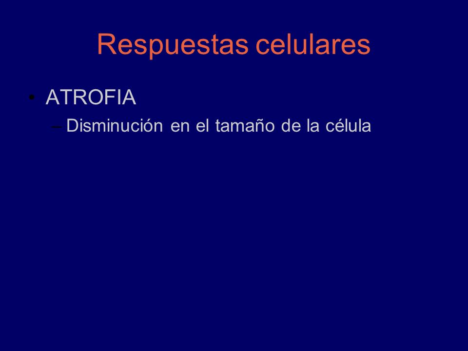 Respuestas celulares ATROFIA Disminución en el tamaño de la célula