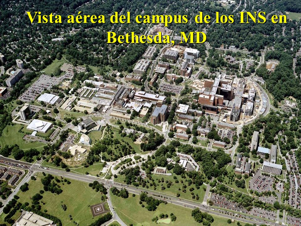 Vista aérea del campus de los INS en Bethesda, MD