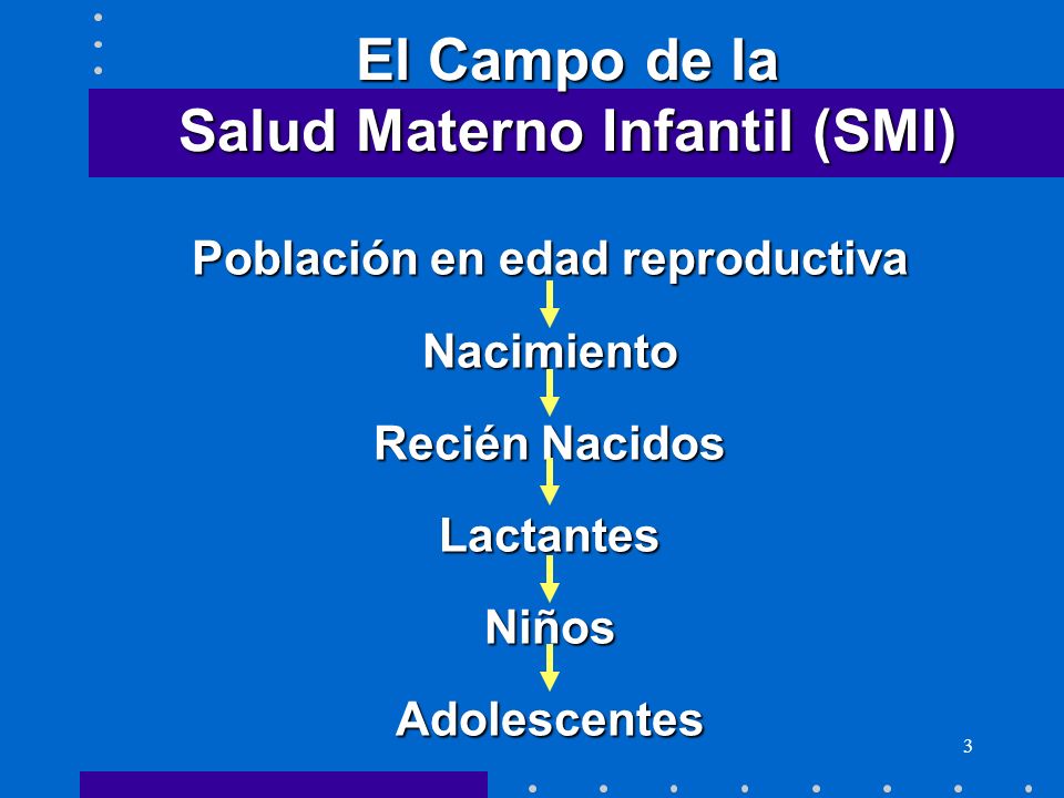 El Campo de la Salud Materno Infantil (SMI)