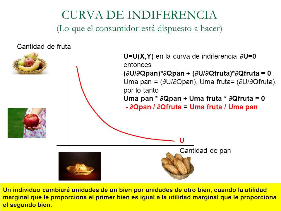CURVA DE INDIFERENCIA (Lo que el consumidor está dispuesto a hacer)