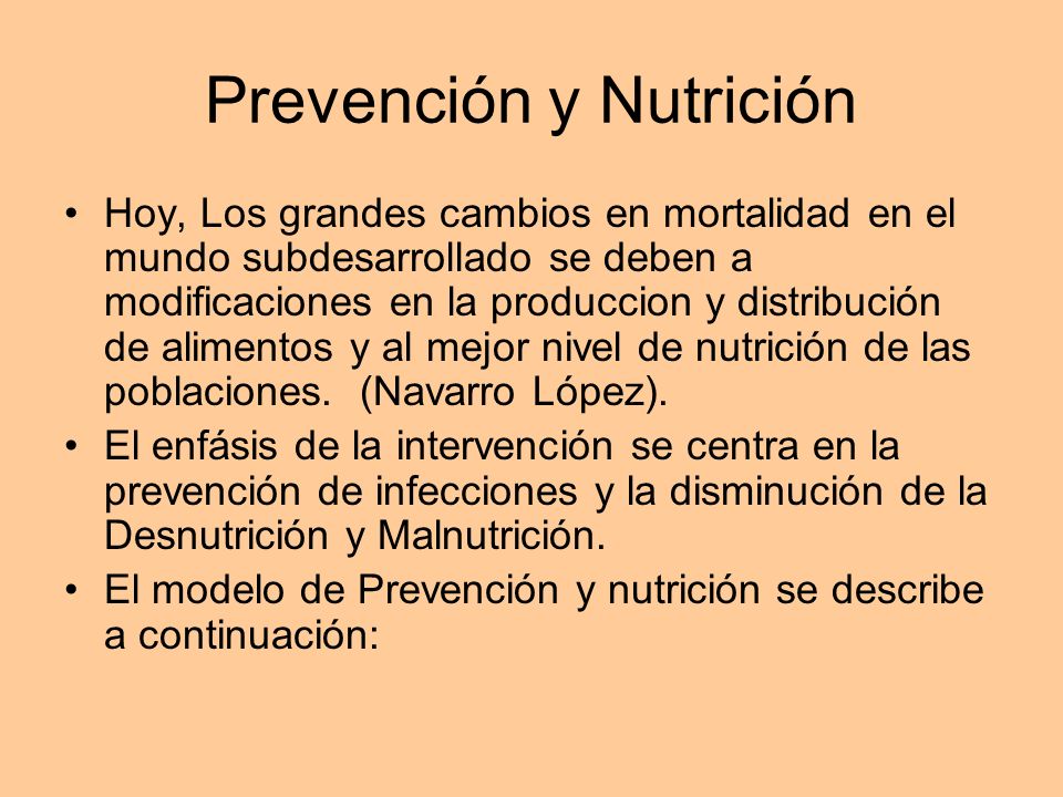 Prevención y Nutrición