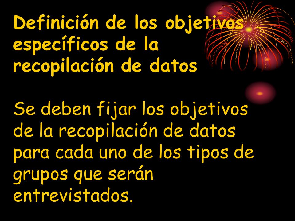 Definición de los objetivos específicos de la recopilación de datos