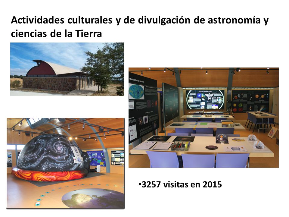 Actividades culturales y de divulgación de astronomía y ciencias de la Tierra
