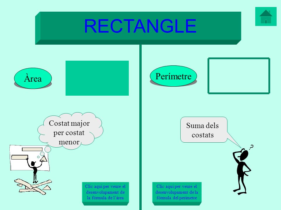 RECTANGLE Perímetre Àrea Costat major per costat menor