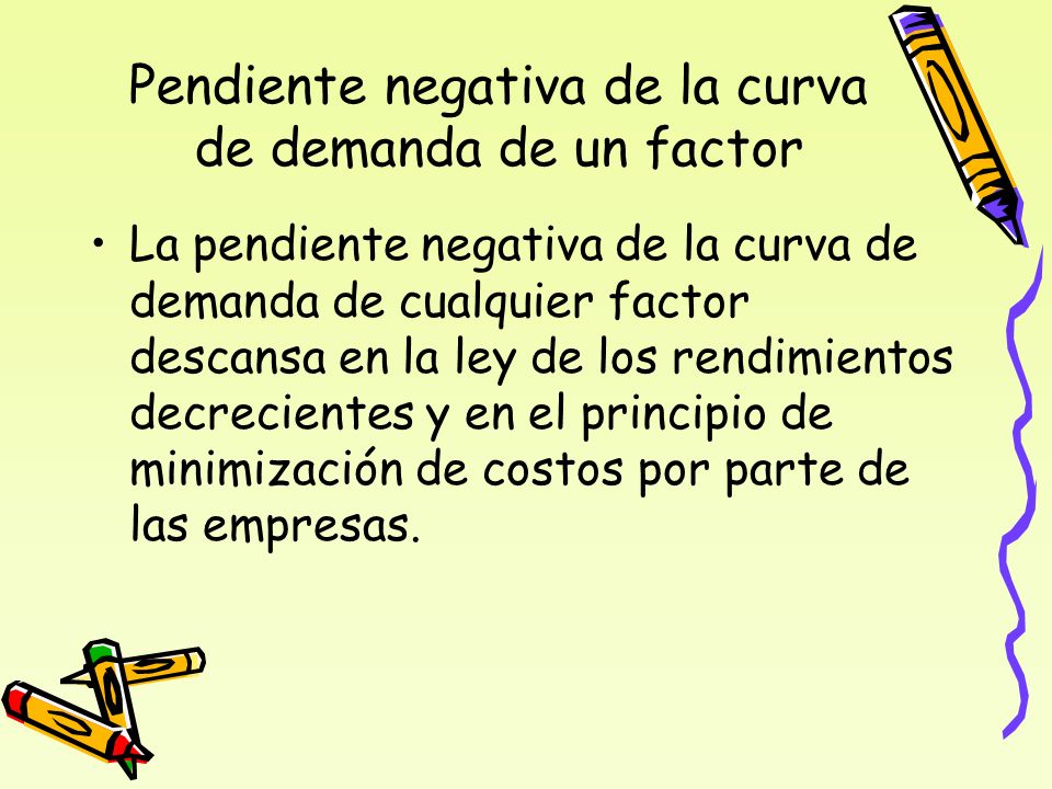 Pendiente negativa de la curva de demanda de un factor