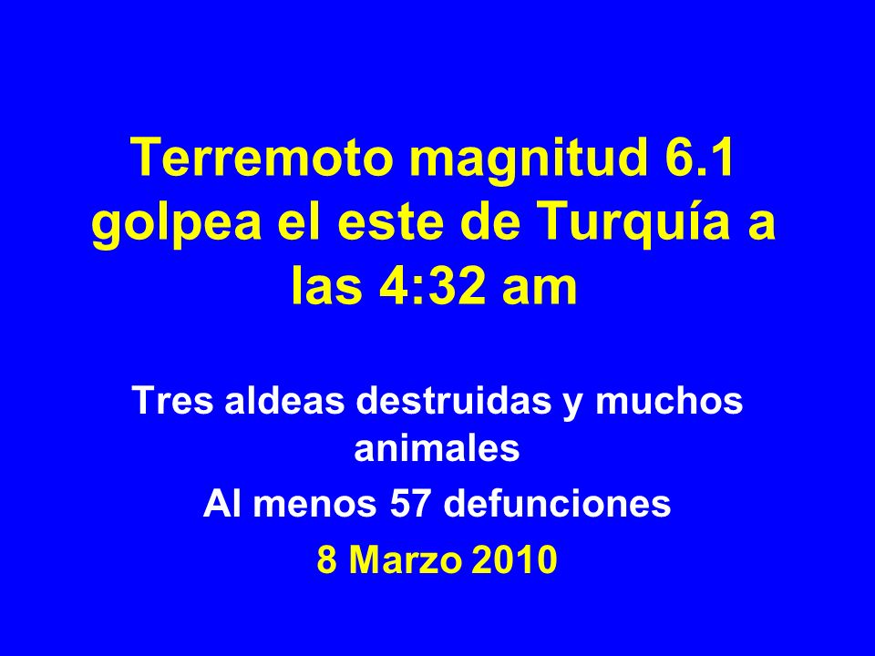 Terremoto magnitud 6.1 golpea el este de Turquía a las 4:32 am