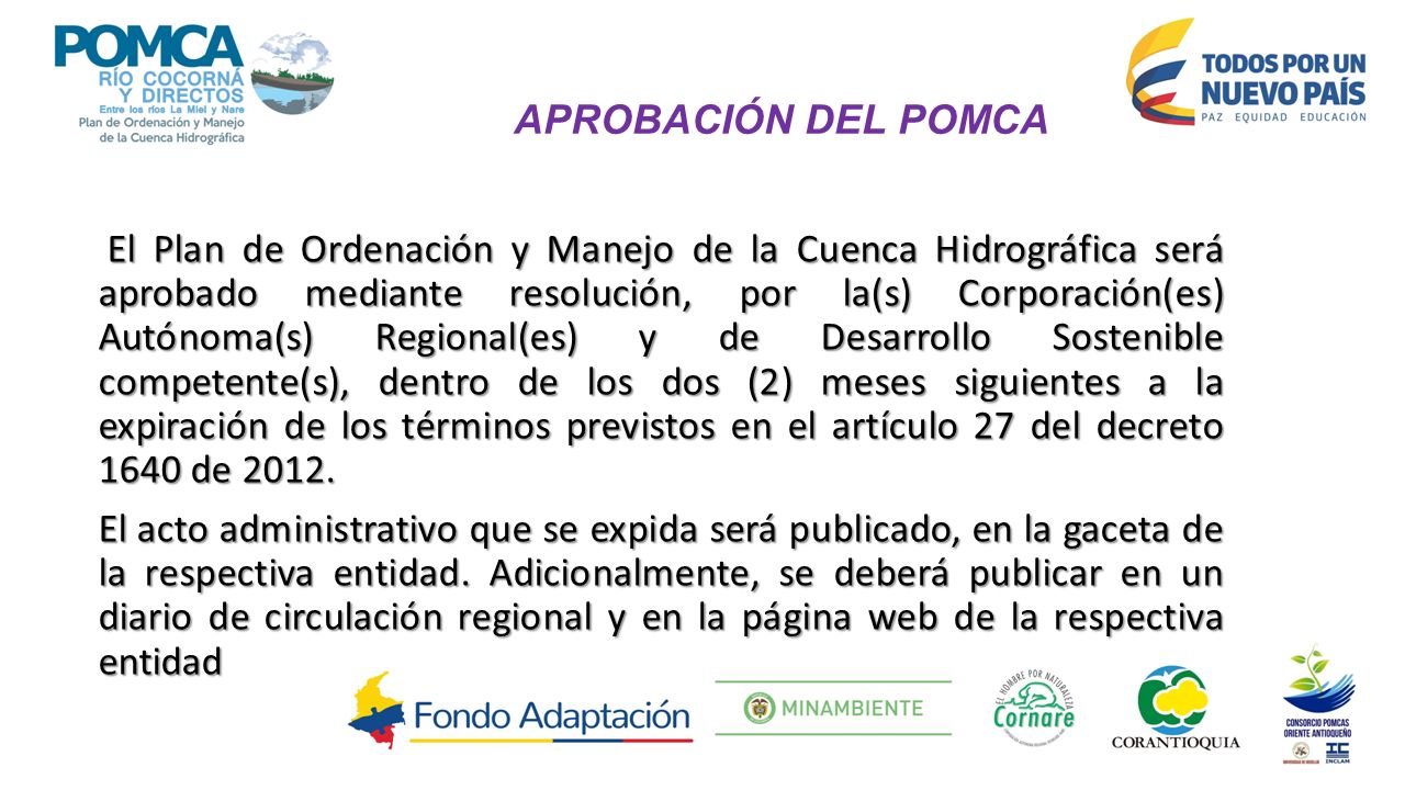 APROBACIÓN DEL POMCA