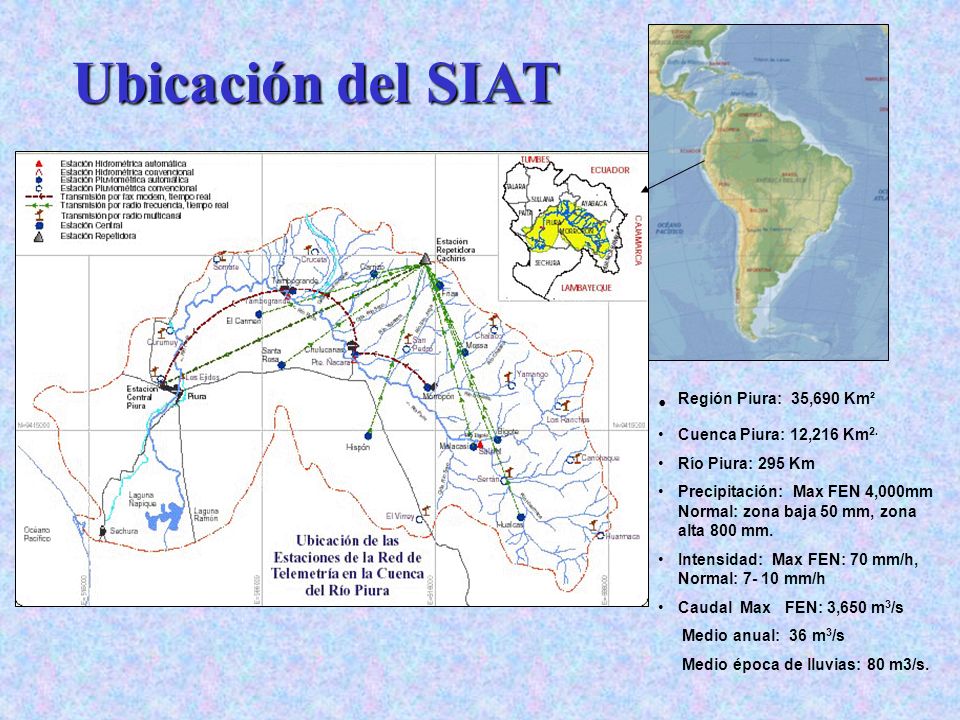 Ubicación del SIAT Región Piura: 35,690 Km² Area del Dpto: 35,690 Km2