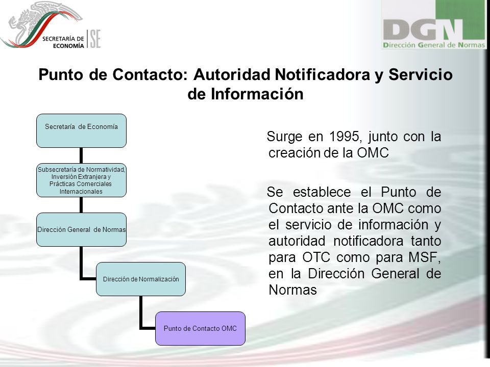 Punto de Contacto: Autoridad Notificadora y Servicio de Información