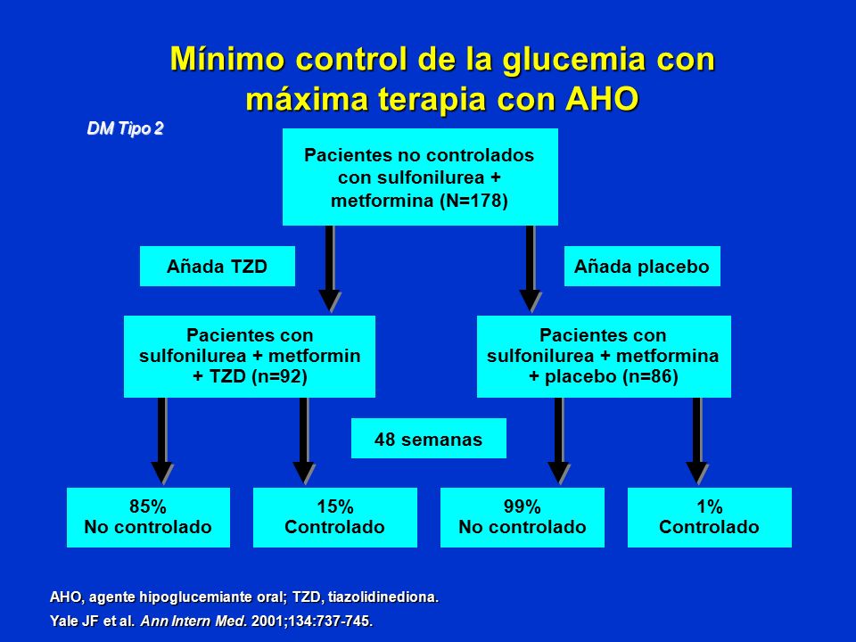 Mínimo control de la glucemia con máxima terapia con AHO