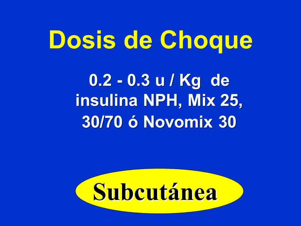 u / Kg de insulina NPH, Mix 25, 30/70 ó Novomix 30