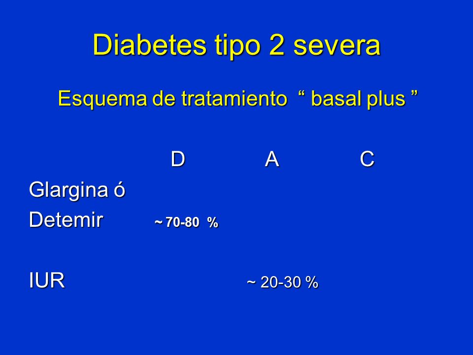 Diabetes tipo 2 severa Esquema de tratamiento basal plus D A C