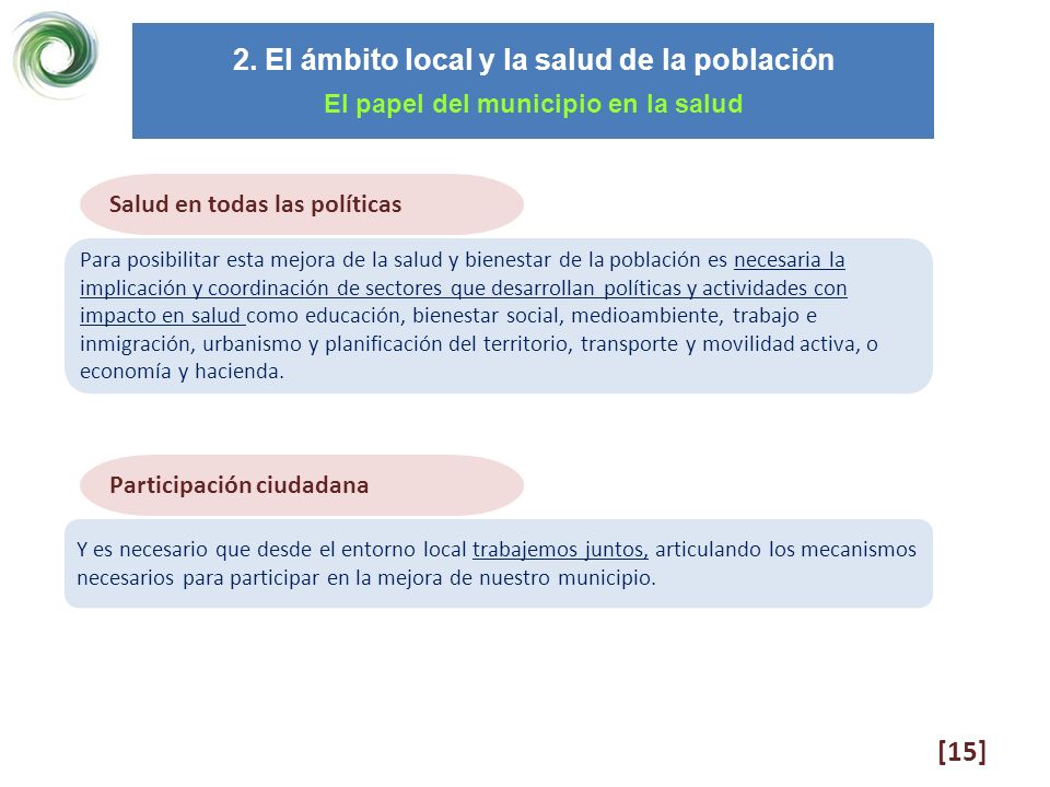 2. El ámbito local y la salud de la población