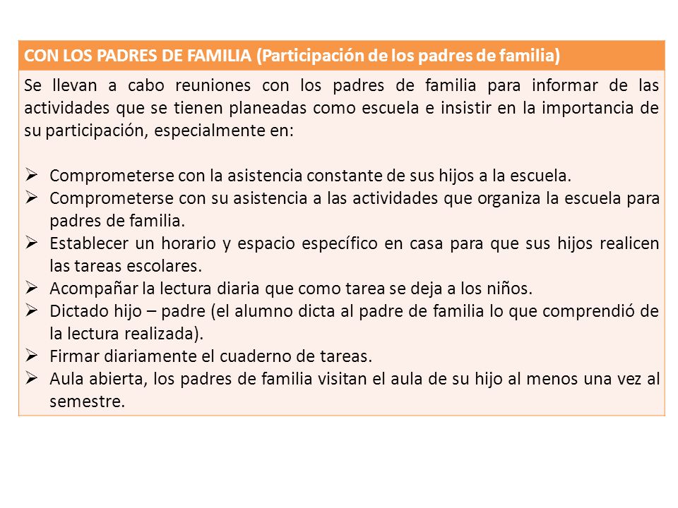 CON LOS PADRES DE FAMILIA (Participación de los padres de familia)