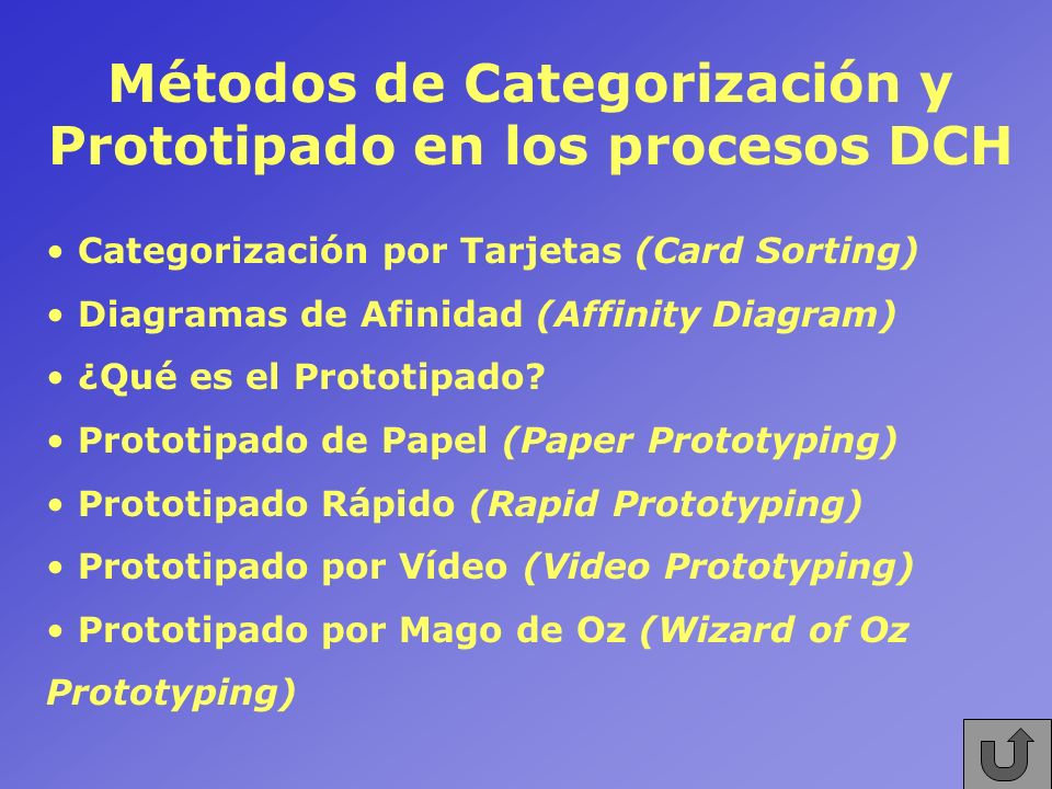 Métodos de Categorización y Prototipado en los procesos DCH