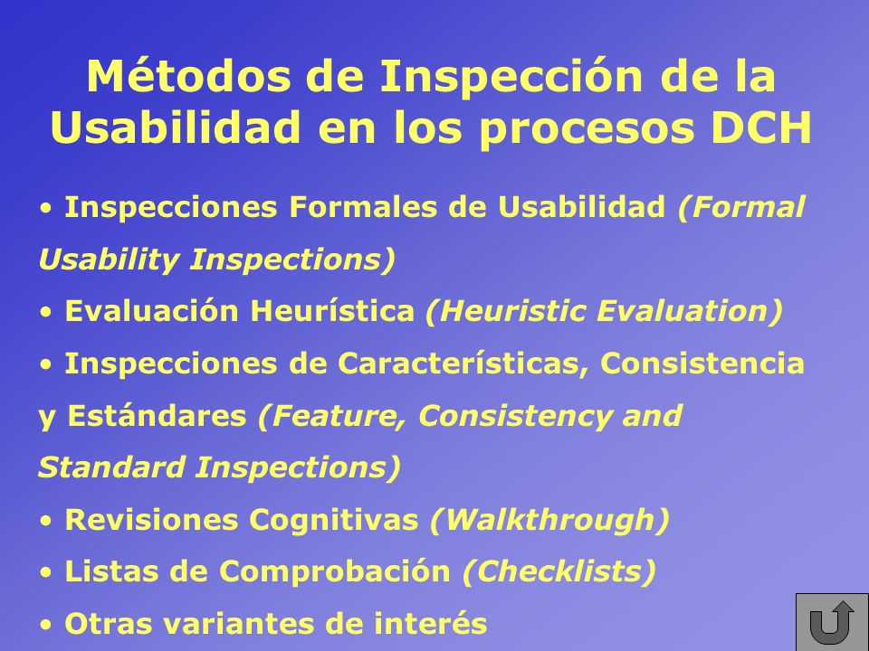 Métodos de Inspección de la Usabilidad en los procesos DCH