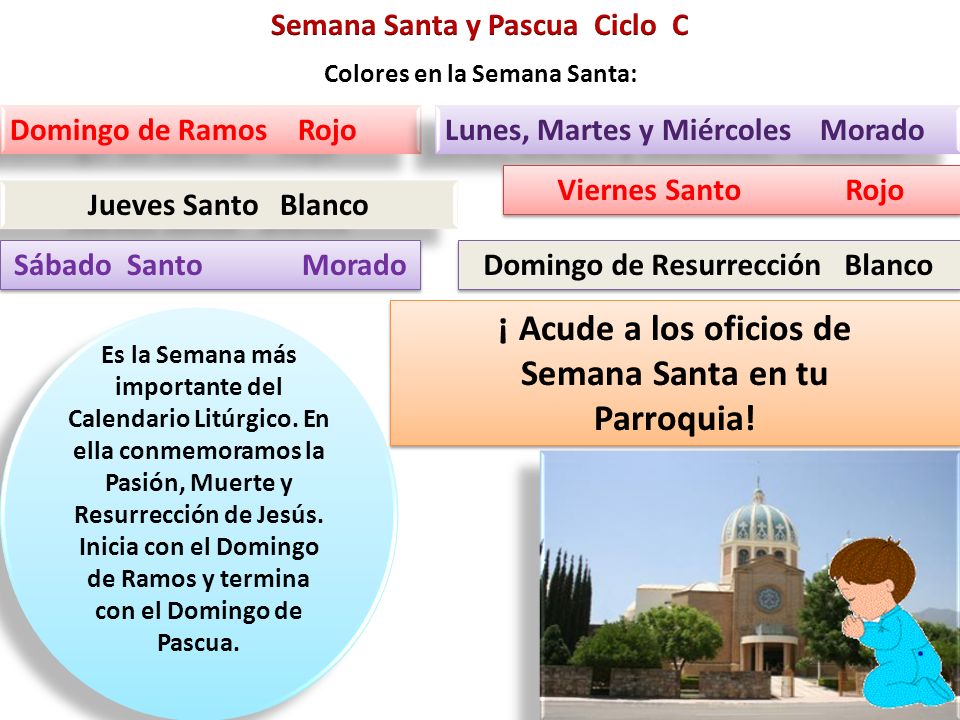 ¡ Acude a los oficios de Semana Santa en tu Parroquia!